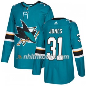 San Jose Sharks Trikot Martin Jones 31 Adidas 2017-2018 Teal Authentic - Herren